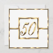 Elegant 50th Wedding Jubileum Invitation Gold Notitiekaartje (Voorkant)