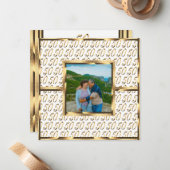 Elegant 50th Wedding Jubileum Invitation Gold Notitiekaartje (Voorkant / Achterkant in situ)