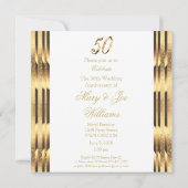 Elegant 50th Wedding Jubileum Invitation Gold Notitiekaartje (Achterkant)