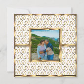 Elegant 50th Wedding Jubileum Invitation Gold Notitiekaartje (Voorkant)