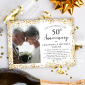 Elegant 50th Wedding Jubileum Kaart