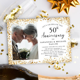 Elegant 50th Wedding Jubileum Kaart