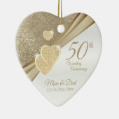 Elegant 50th Wedding Jubileum Keramisch Ornament (Rechts)