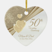Elegant 50th Wedding Jubileum Keramisch Ornament (Voorkant)