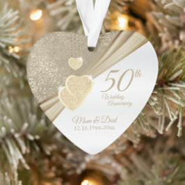 Elegant 50th Wedding Jubileum Ornament