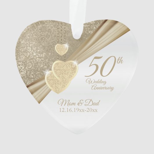 Elegant 50th Wedding Jubileum Ornament (achterkant)