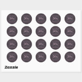 Elegant 50th Wedding Jubileum Paars Ronde Sticker (Vel)