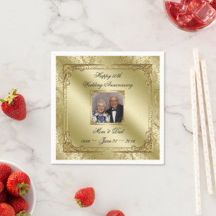 Elegant 50th Wedding Jubileum Paper Napkin Servetten
