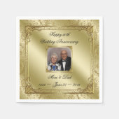Elegant 50th Wedding Jubileum Paper Napkin Servetten (Voorkant)