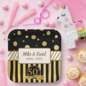 Elegant 50th Wedding Jubileum Papieren Bordje (Feest)