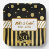 Elegant 50th Wedding Jubileum Papieren Bordje (Voorkant)