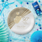 Elegant 50th Wedding Jubileum Papieren Bordje (Feest)