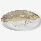 Elegant 50th Wedding Jubileum Papieren Bordje (Gekanteld)