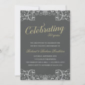 Elegant 50th Wedding Jubileum Party Kaart (Voorkant)