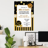 Elegant 50th Wedding Jubileum Poster (Thuiskantoor)