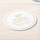 Elegant 50th Wedding Jubileum Ronde Kartonnen Onderzetter (Gebogen)