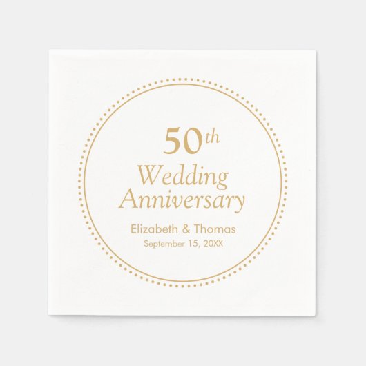Elegant 50th Wedding Jubileum Servet (Voorkant)