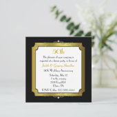 Elegant 50th Wedding Jubileum Uitnodiging (Staand voorkant)