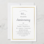 Elegant 50th Wedding Jubileum Uitnodiging (Achterkant)