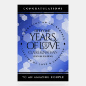 Elegant 51st Sapphire Wedding Jubileum Acryl Bord (Voorkant)