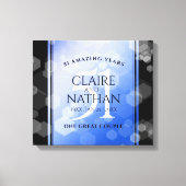 Elegant 51st Sapphire Wedding Jubileum Canvas Afdruk (Voorkant)