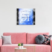 Elegant 51st Sapphire Wedding Jubileum Canvas Afdruk (Insitu (Woonkamer))