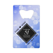 Elegant 51st Sapphire Wedding Jubileum Creditkaart Flessenopener (Voorkant)