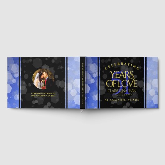 Elegant 51st Sapphire Wedding Jubileum Gastenboek (Volledig)