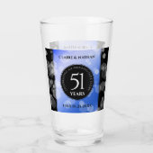 Elegant 51st Sapphire Wedding Jubileum Glas (Achterkant)
