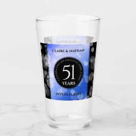 Elegant 51st Sapphire Wedding Jubileum Glas
