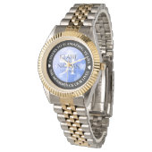 Elegant 51st Sapphire Wedding Jubileum Horloge (Gekanteld)