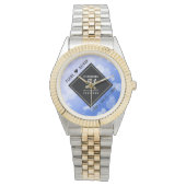 Elegant 51st Sapphire Wedding Jubileum Horloge (Voorkant)
