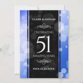 Elegant 51st Sapphire Wedding Jubileum Kaart (Voorkant)