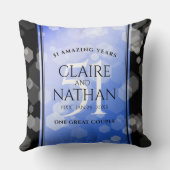 Elegant 51st Sapphire Wedding Jubileum Kussen (Achterkant)