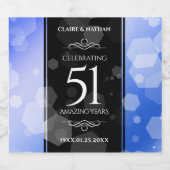 Elegant 51st Sapphire Wedding Jubileum Likeurfles Etiket (Enkel label)