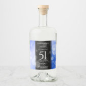 Elegant 51st Sapphire Wedding Jubileum Likeurfles Etiket (Voorkant)