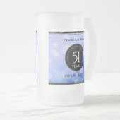 Elegant 51st Sapphire Wedding Jubileum Matglas Bierpul (Voorkant rechts)