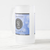 Elegant 51st Sapphire Wedding Jubileum Matglas Bierpul (Voorkant links)