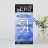 Elegant 51st Sapphire Wedding Jubileum Menu (Staand voorkant)