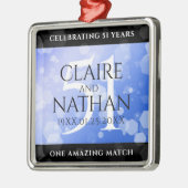 Elegant 51st Sapphire Wedding Jubileum Metalen Ornament (Links)