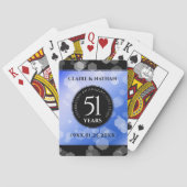 Elegant 51st Sapphire Wedding Jubileum Pokerkaarten (Achterkant)