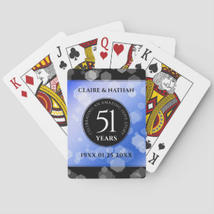 Elegant 51st Sapphire Wedding Jubileum Pokerkaarten