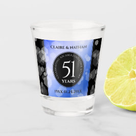Elegant 51st Sapphire Wedding Jubileum Shot Glas