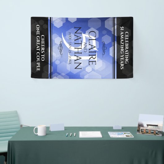Elegant 51st Sapphire Wedding Jubileum Spandoek (Beurs)