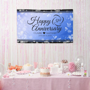 Elegant 51st Sapphire Wedding Jubileum Spandoek