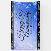 Elegant 51st Sapphire Wedding Jubileum Spandoek (Verticaal)