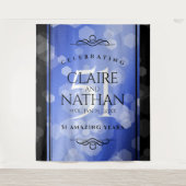 Elegant 51st Sapphire Wedding Jubileum Wandkleed (Voorkant)