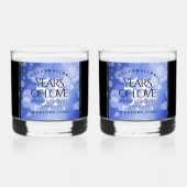 Elegant 51st Sapphire Wedding Jubileum Whisky Glas (Voorkant)