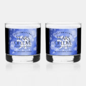 Elegant 51st Sapphire Wedding Jubileum Whisky Glas (Achterkant)