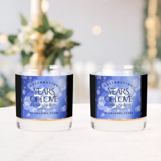 Elegant 51st Sapphire Wedding Jubileum Whisky Glas (Insitu (Huwelijk))